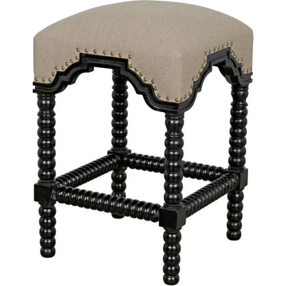 Abacus Wood Black Counter Stool - LOOMLAN - Noir - Counter Stools
