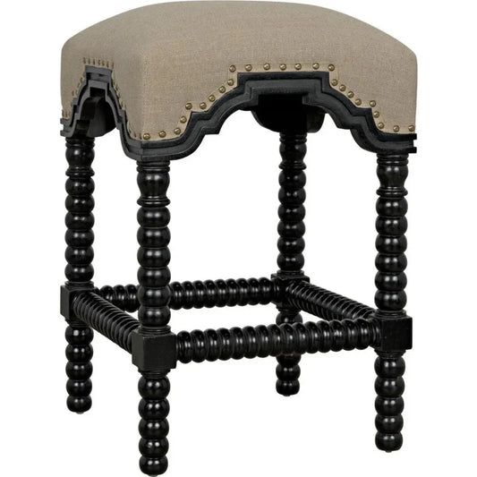Abacus Wood Black Counter Stool - LOOMLAN - Noir - Counter Stools