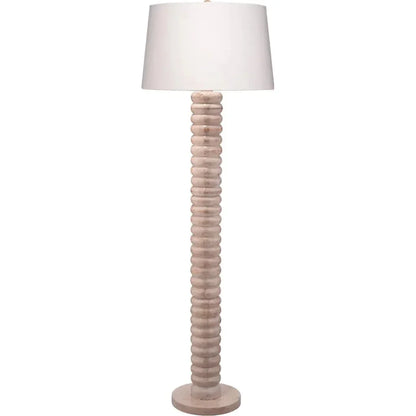 Abacus Wood Floor Lamp With Linen Shade-Floor Lamps-Jamie Young-LOOMLAN