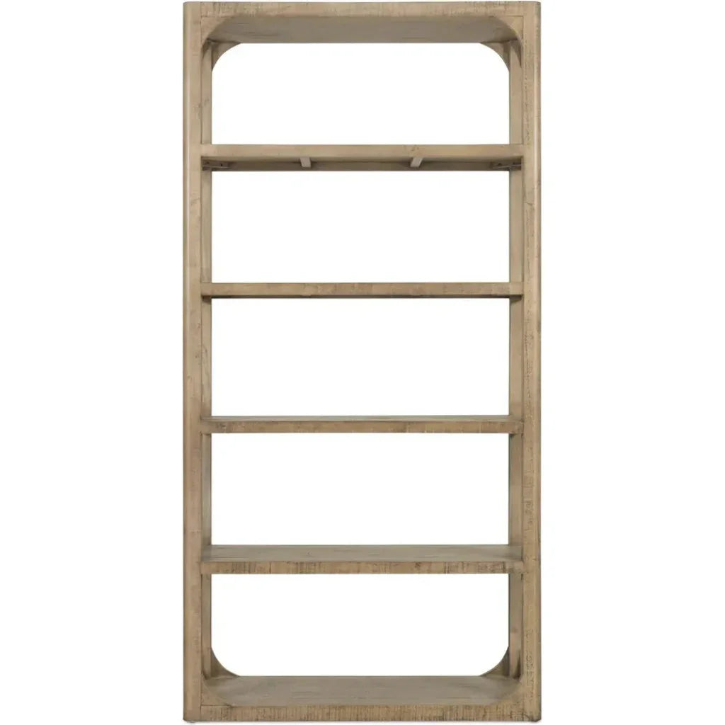 Abbott Pine Wood Brown Etagere-Etageres-Moe's Home-LOOMLAN