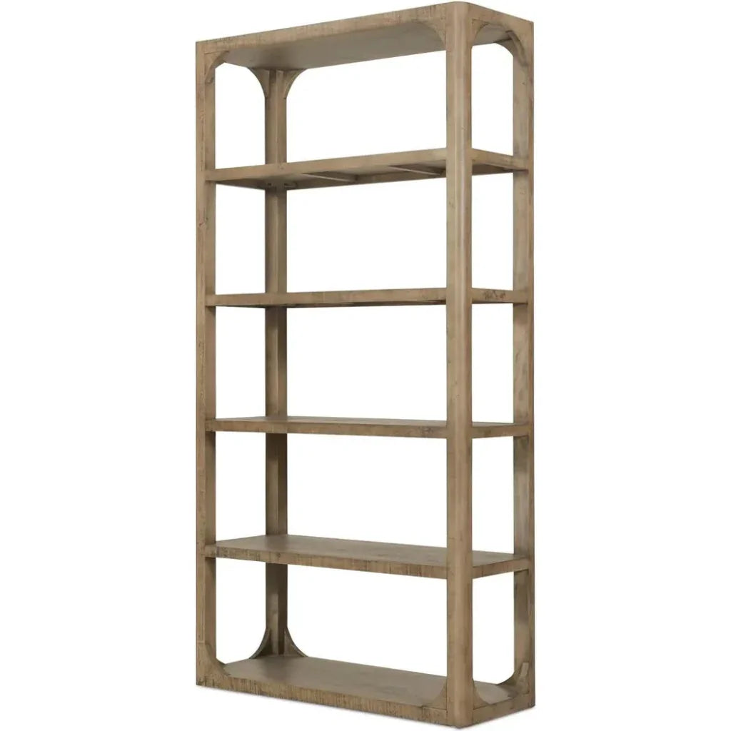 Abbott Pine Wood Brown Etagere-Etageres-Moe's Home-LOOMLAN