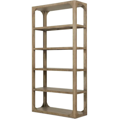 Abbott Pine Wood Brown Etagere-Etageres-Moe's Home-LOOMLAN