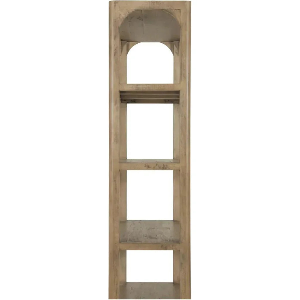 Abbott Pine Wood Brown Etagere-Etageres-Moe's Home-LOOMLAN