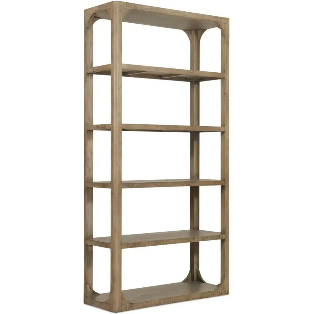 Abbott Pine Wood Brown Etagere-Etageres-Moe's Home-LOOMLAN