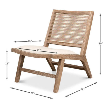 Abella Chair Whitewash Wood Cotton - LOOMLAN - Sarreid - Accent Chairs