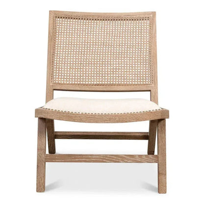 Abella Chair Whitewash Wood Cotton - LOOMLAN - Sarreid - Accent Chairs