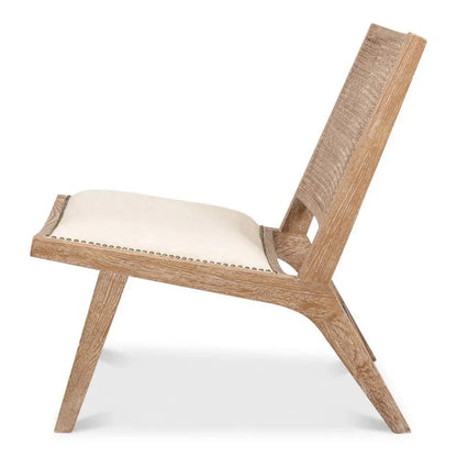 Abella Chair Whitewash Wood Cotton - LOOMLAN - Sarreid - Accent Chairs