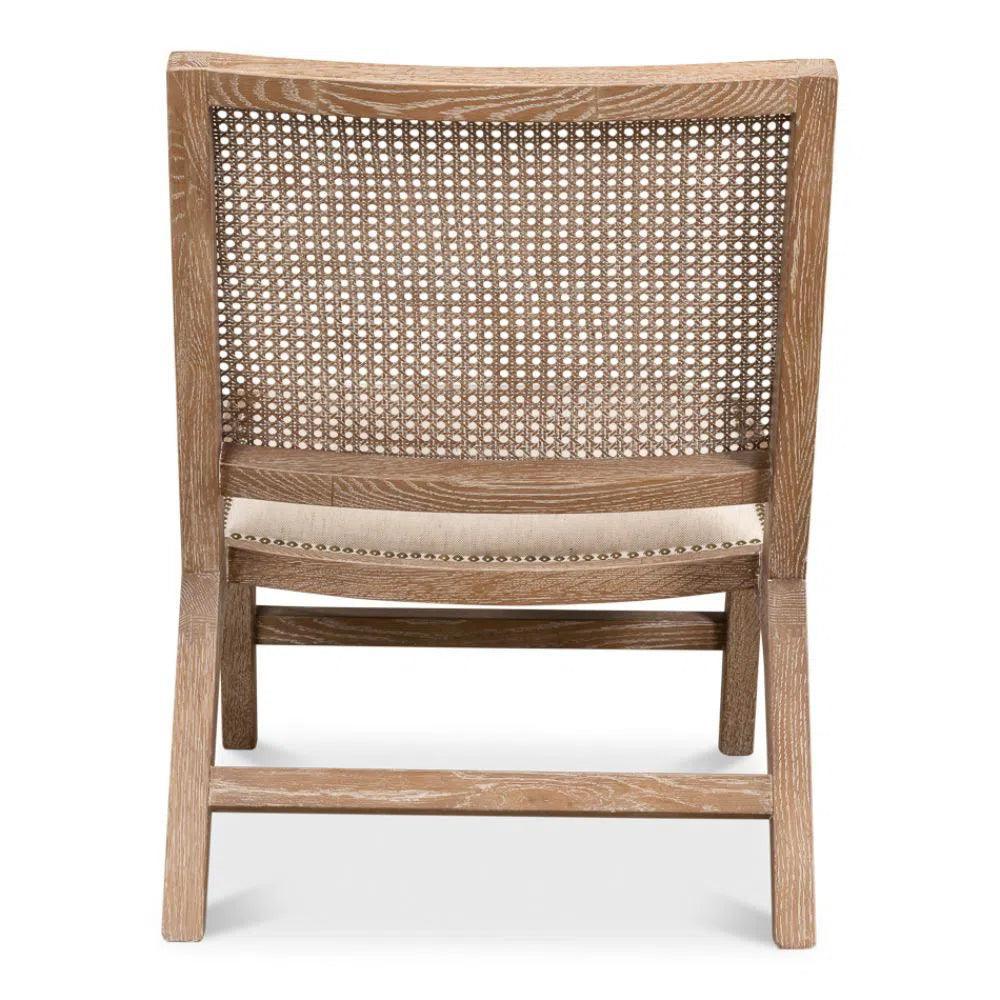 Abella Chair Whitewash Wood Cotton - LOOMLAN - Sarreid - Accent Chairs