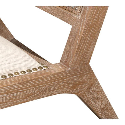 Abella Chair Whitewash Wood Cotton - LOOMLAN - Sarreid - Accent Chairs