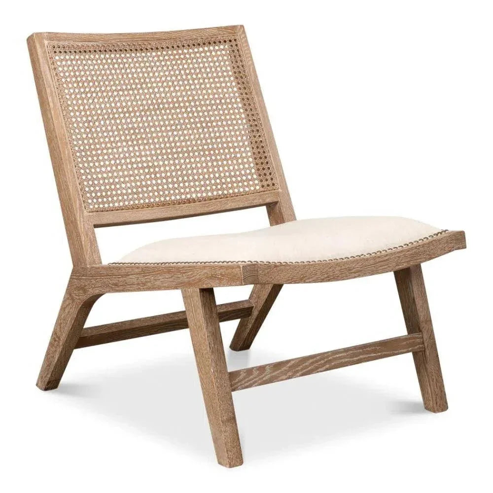 Abella Chair Whitewash Wood Cotton - LOOMLAN - Sarreid - Accent Chairs