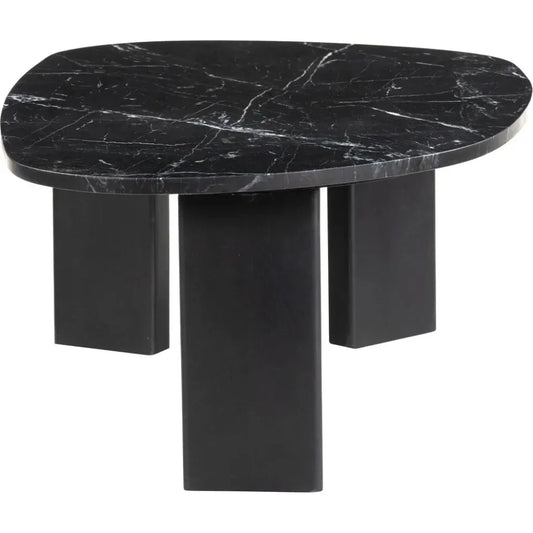 Aberdeen Black Marble & Wood Geometric Coffee Table - LOOMLAN - Zuo Modern - Coffee Tables