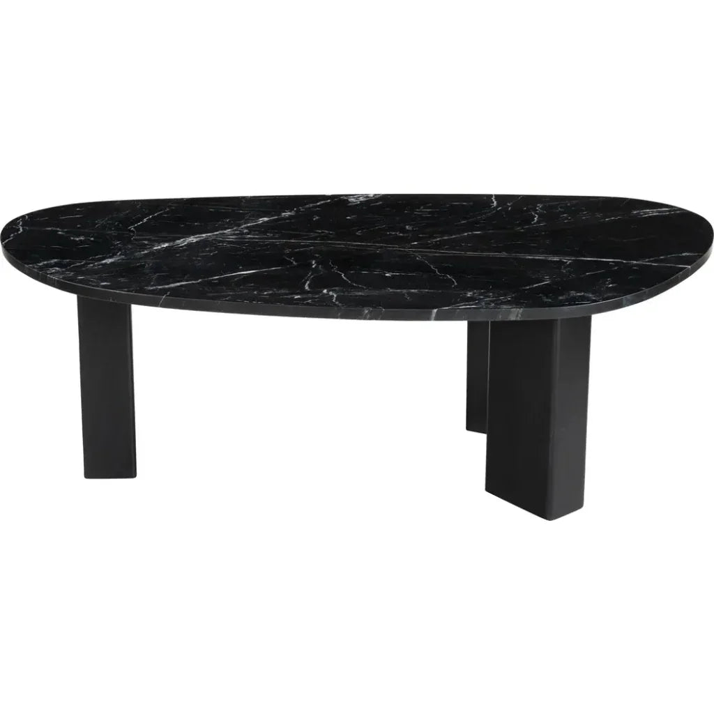 Aberdeen Black Marble & Wood Geometric Coffee Table - LOOMLAN - Zuo Modern - Coffee Tables