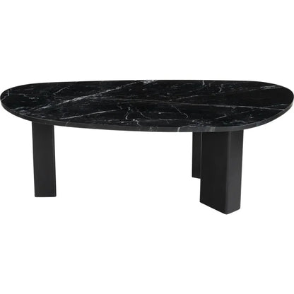 Aberdeen Black Marble & Wood Geometric Coffee Table - LOOMLAN - Zuo Modern - Coffee Tables