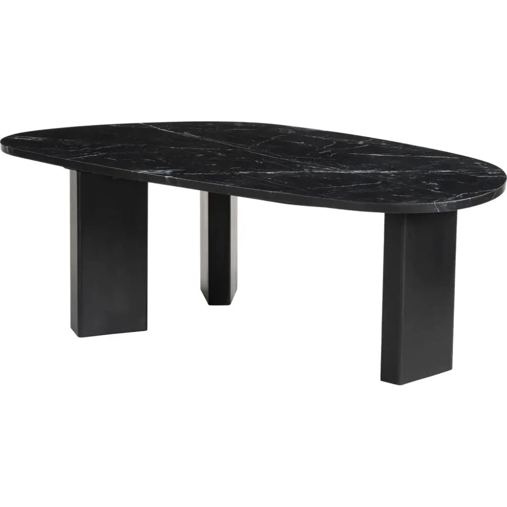 Aberdeen Black Marble & Wood Geometric Coffee Table - LOOMLAN - Zuo Modern - Coffee Tables