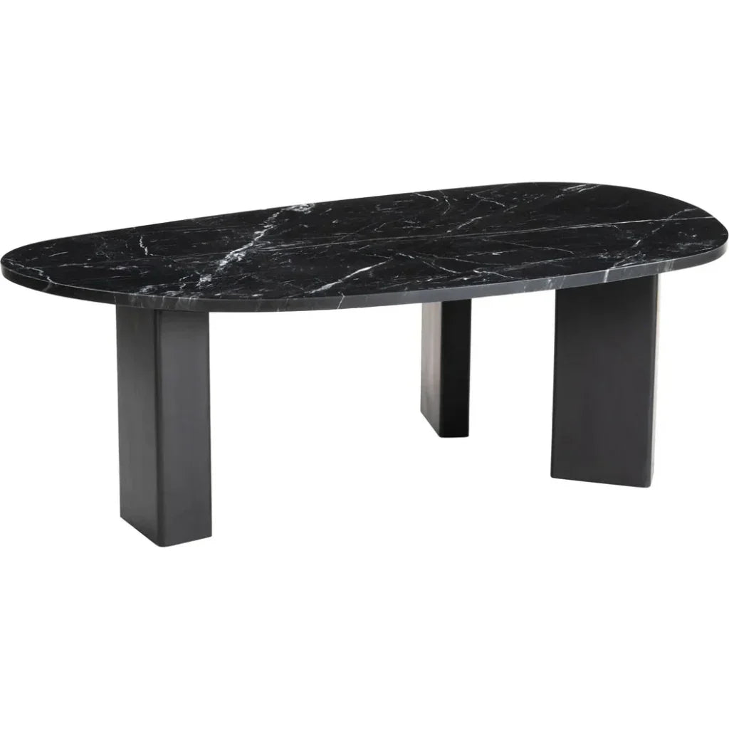 Aberdeen Black Marble & Wood Geometric Coffee Table - LOOMLAN - Zuo Modern - Coffee Tables