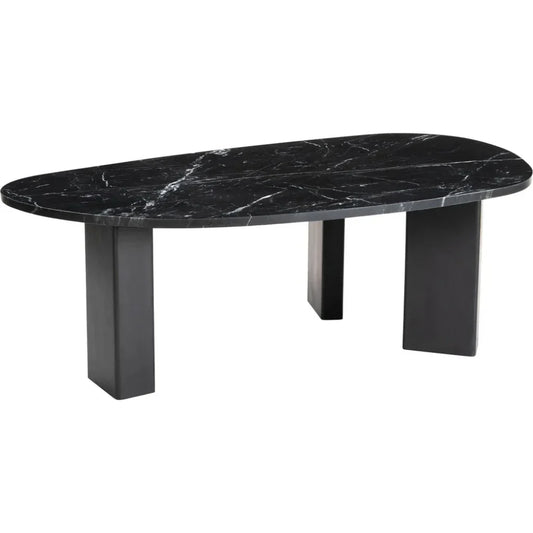 Aberdeen Black Marble & Wood Geometric Coffee Table - LOOMLAN - Zuo Modern - Coffee Tables