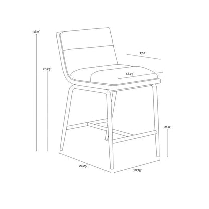 Abilene Counter Stool With Stylish Comfort - LOOMLAN - SUNPAN - Counter Stools