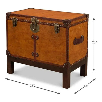 Abilene Side Table Leather Box With Stand - LOOMLAN - Sarreid - Side Tables