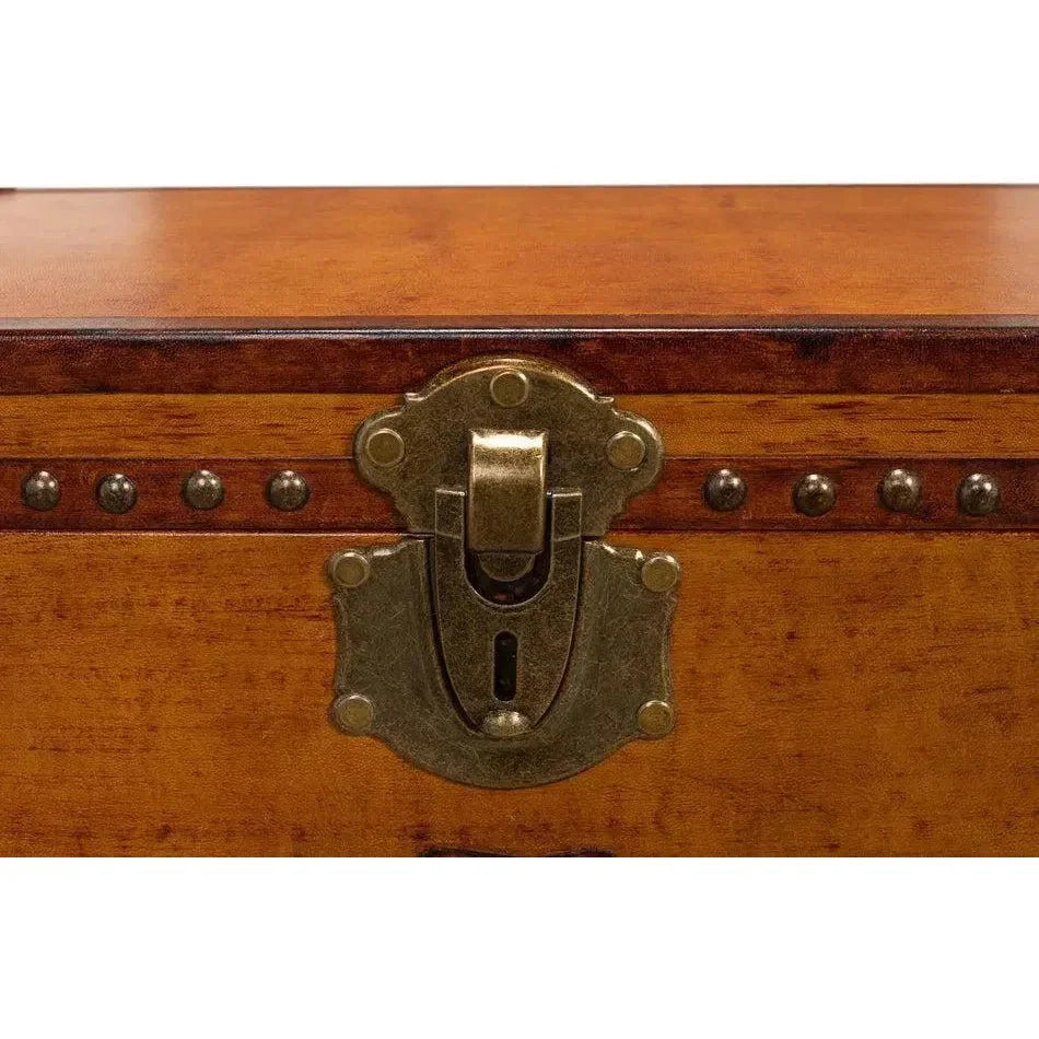 Abilene Side Table Leather Box With Stand - LOOMLAN - Sarreid - Side Tables