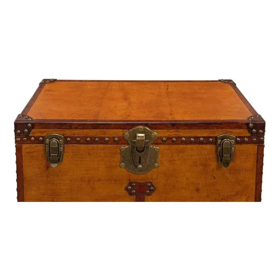 Abilene Side Table Leather Box With Stand - LOOMLAN - Sarreid - Side Tables