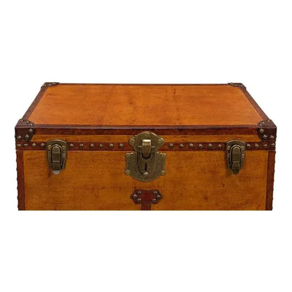 Abilene Side Table Leather Box With Stand - LOOMLAN - Sarreid - Side Tables