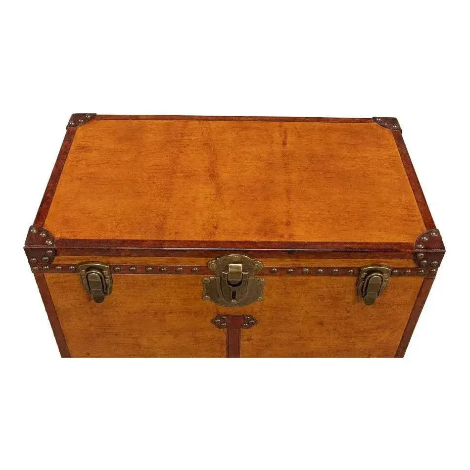 Abilene Side Table Leather Box With Stand - LOOMLAN - Sarreid - Side Tables