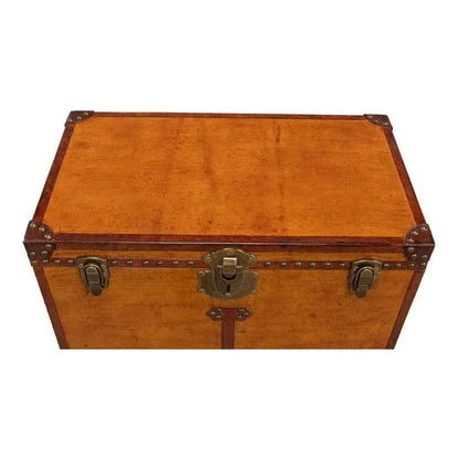 Abilene Side Table Leather Box With Stand - LOOMLAN - Sarreid - Side Tables