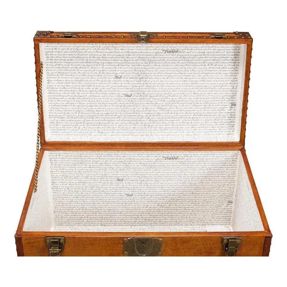 Abilene Side Table Leather Box With Stand - LOOMLAN - Sarreid - Side Tables