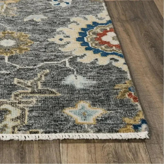 Abra Floral Gray Large Area Rugs For Living Room - LOOMLAN - LOOMLAN - Area Rugs