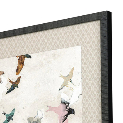 Abstract Birds Blue Framed Wall Art 2PC