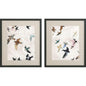 Abstract Birds Blue Framed Wall Art 2PC