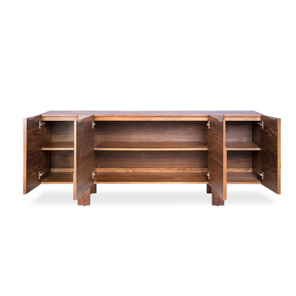 Abstract Four Doors Wood Sideboard