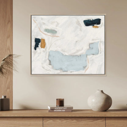 Abstract Silver Floater Frame Canvas Art