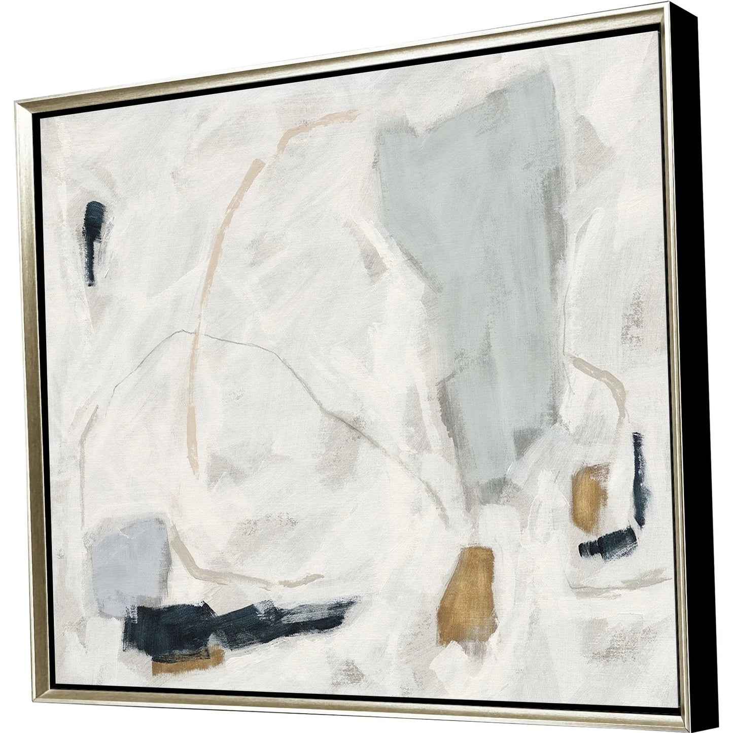 Abstract Silver Floater Frame Canvas Art