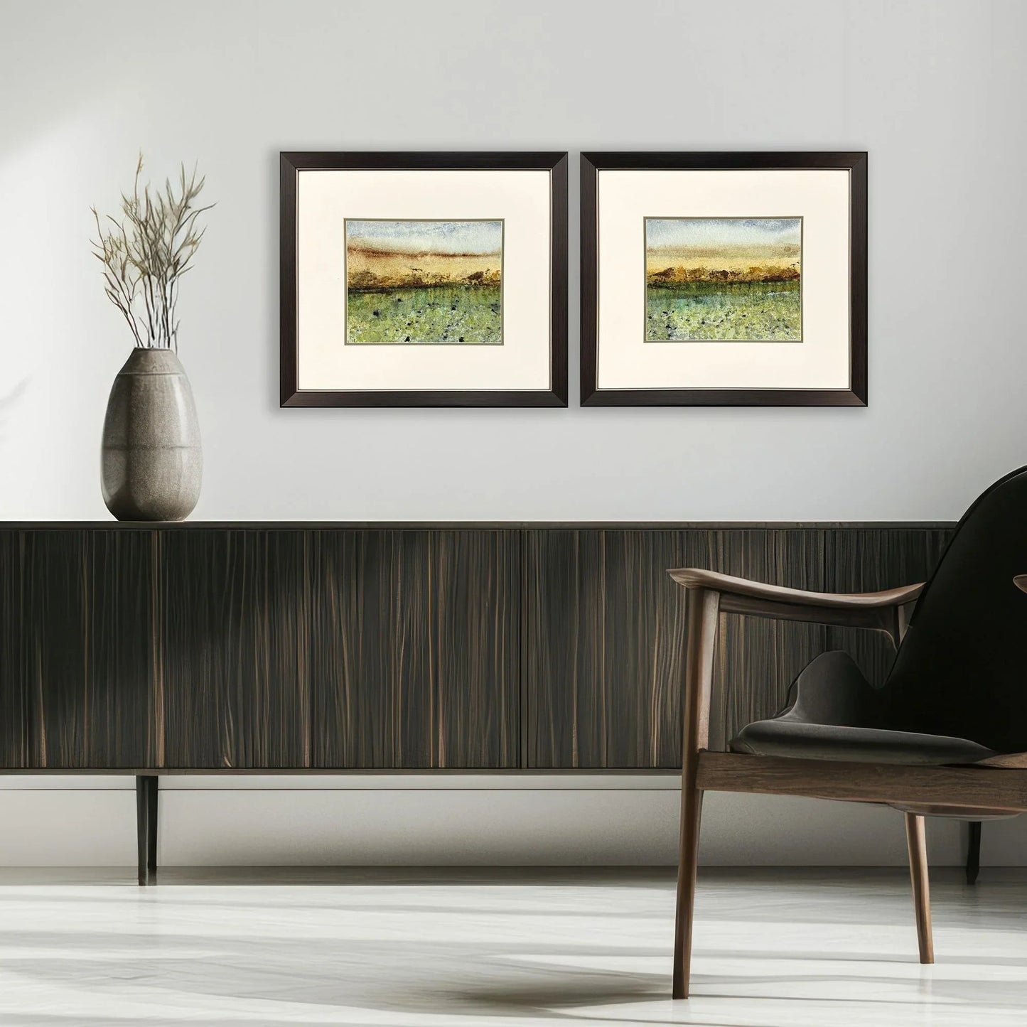 Abstract Vast Field Framed Wall Art 2PC