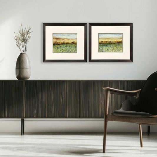 Abstract Vast Field Framed Wall Art 2PC