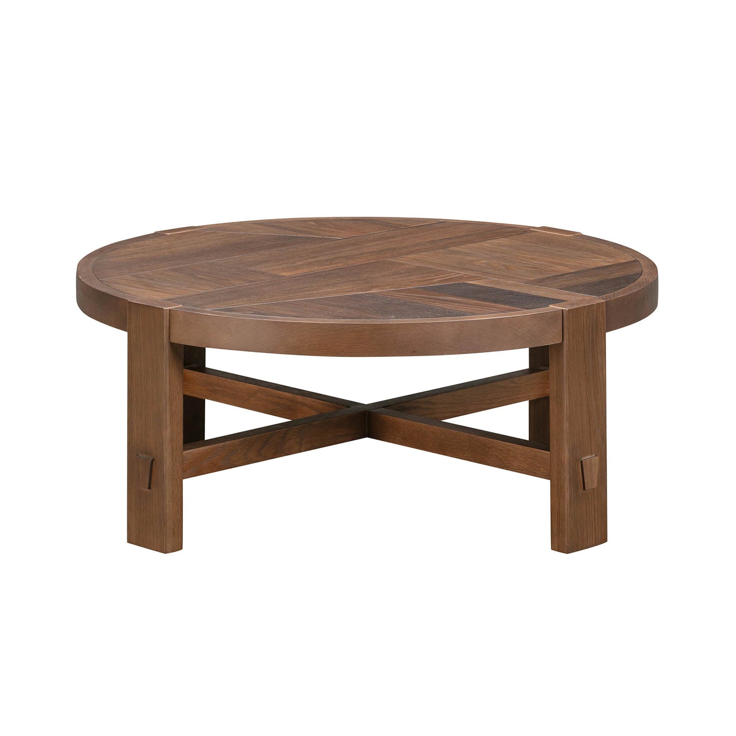 Abstract Wooden Round Coffee Table