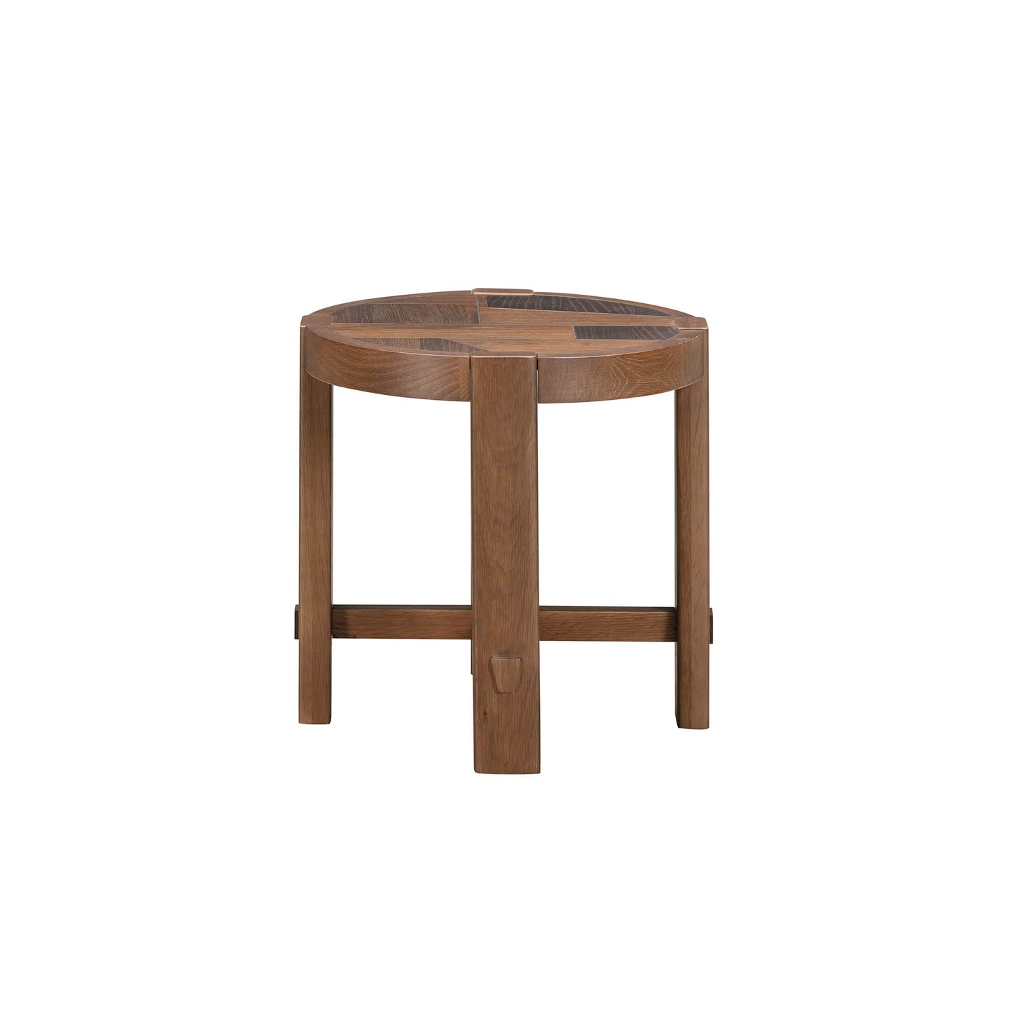 Abstract Wooden Round Side Table