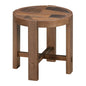 Abstract Wooden Round Side Table