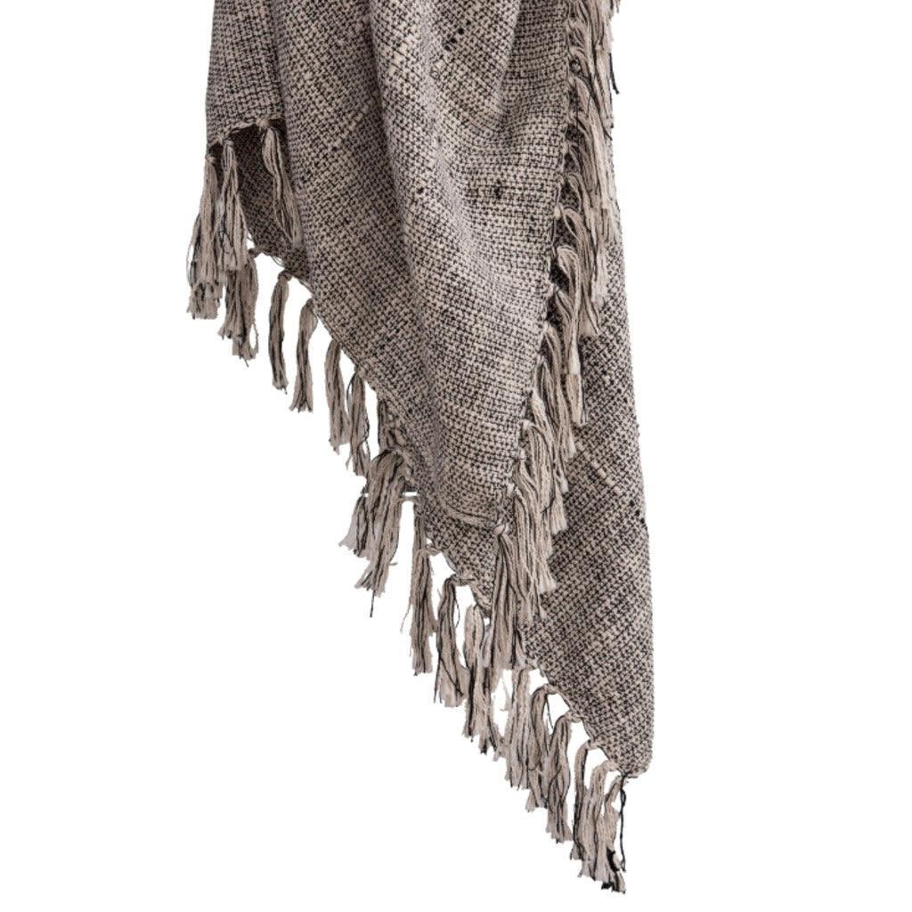 Aby Abstract Throw Blanket-Outdoor Blankets-LOOMLAN-Black-LOOMLAN