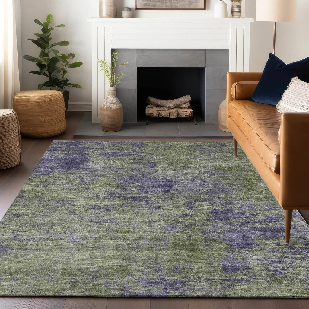 Acacina Green Washable Indoor - Outdoor Rug - LOOMLAN - LOOMLAN Rugs - Outdoor Rugs