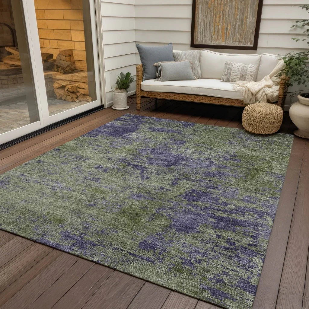 Acacina Green Washable Indoor - Outdoor Rug - LOOMLAN - LOOMLAN Rugs - Outdoor Rugs
