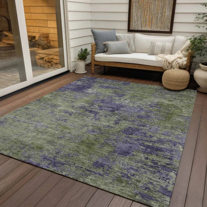 Acacina Green Washable Indoor - Outdoor Rug - LOOMLAN - LOOMLAN Rugs - Outdoor Rugs