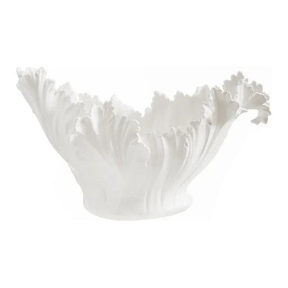 Acanthus Glossy White Ceramic Leaf Bowl - LOOMLAN - Chelsea House - Boxes & Bowls