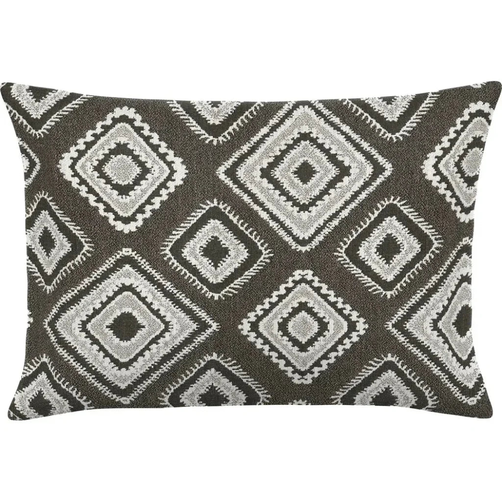 Accara Onyx Handmade Outdoor Pillow-Outdoor Pillows-Earnest Collection-20"x13" Lumbar-LOOMLAN