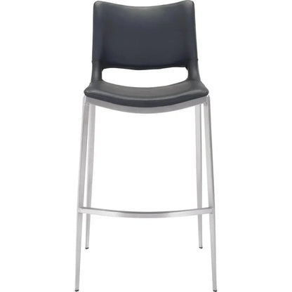 Ace Black & Silver Bar Chair (Set of 2) - LOOMLAN - Zuo Modern - Bar Stools