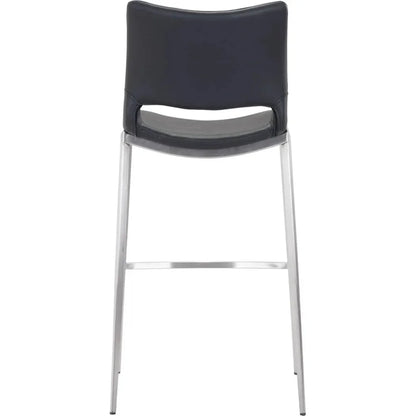 Ace Black & Silver Bar Chair (Set of 2) - LOOMLAN - Zuo Modern - Bar Stools
