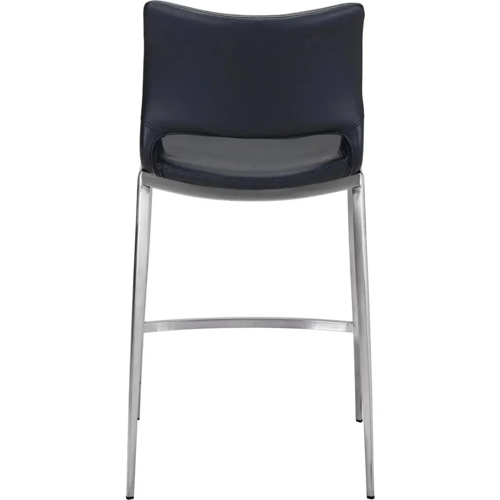 Ace Counter Chair (Set of 2) Black & Silver - LOOMLAN - Zuo Modern - Counter Stools