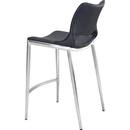 Ace Counter Chair (Set of 2) Black & Silver - LOOMLAN - Zuo Modern - Counter Stools