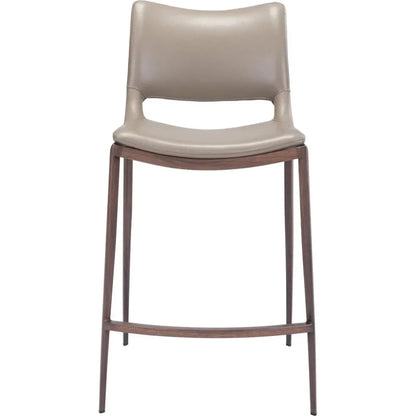 Ace Counter Chair (Set of 2) Gray & Walnut - LOOMLAN - Zuo Modern - Counter Stools